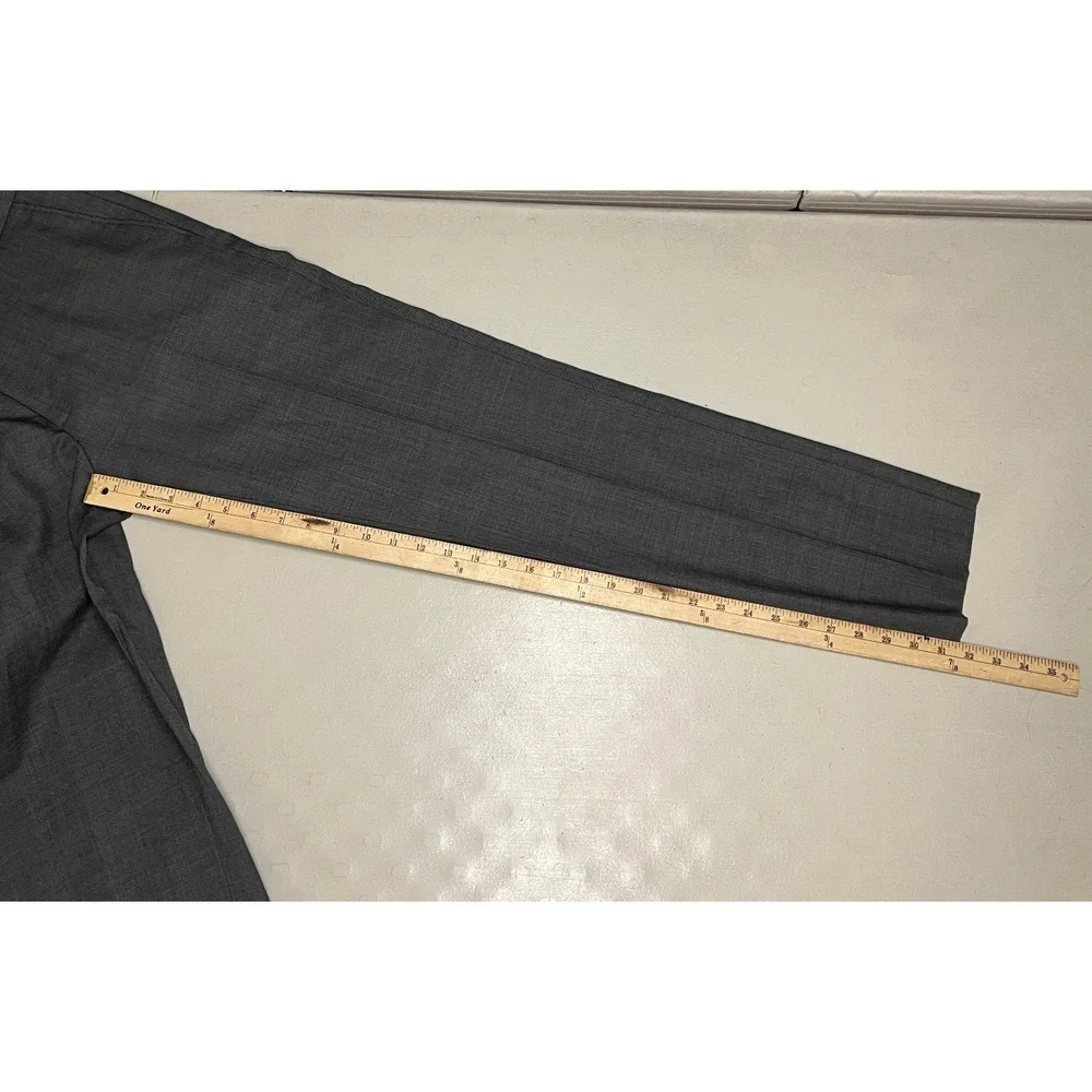 J Crew Bowery Dress Pants Mens 30x32 Dark‎ Gray Flat Front Wool Tapered
